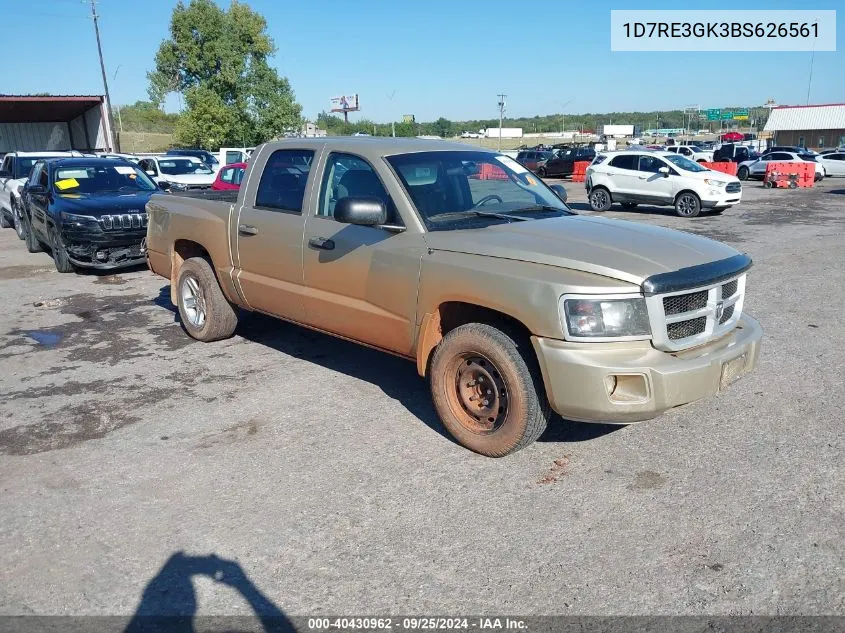 2011 Ram Dakota Bighorn/Lonestar VIN: 1D7RE3GK3BS626561 Lot: 40430962