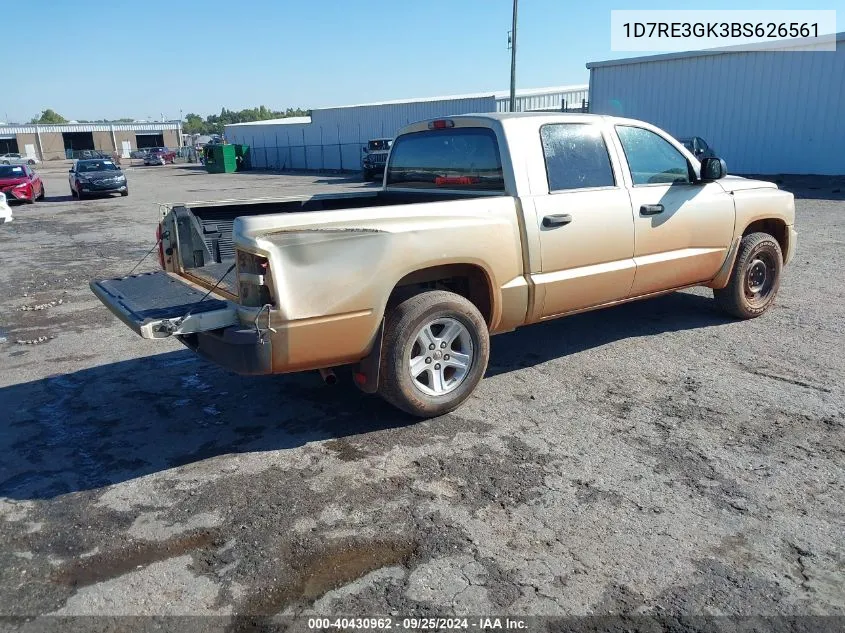 2011 Ram Dakota Bighorn/Lonestar VIN: 1D7RE3GK3BS626561 Lot: 40430962