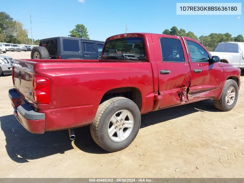 2011 Ram Dakota Bighorn/Lonestar VIN: 1D7RE3GK8BS636180 Lot: 40468302