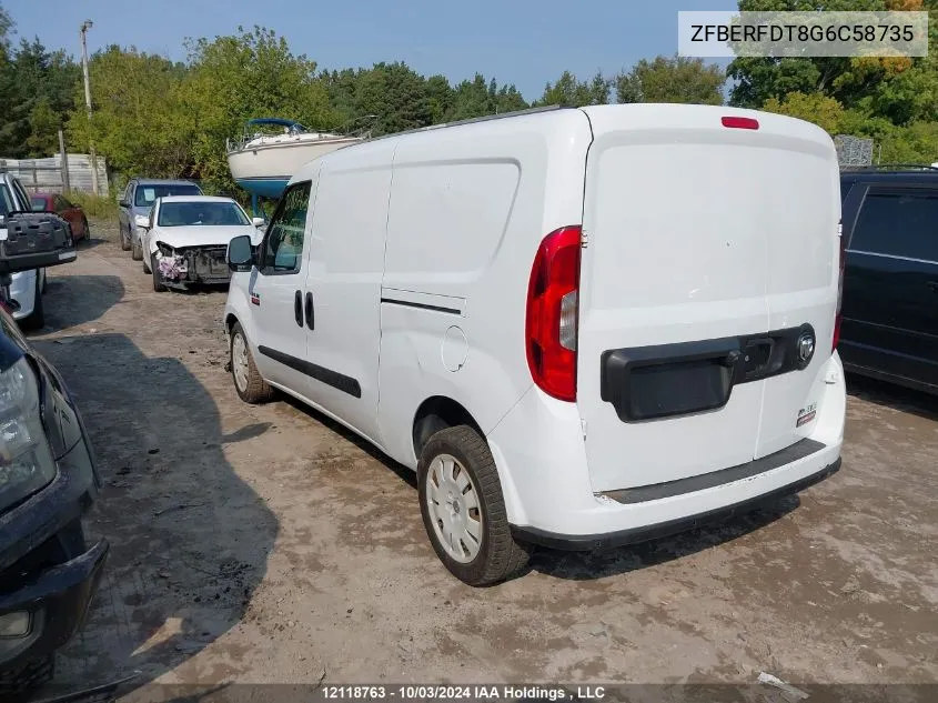 2016 Ram Promaster City Tradesman Slt VIN: ZFBERFDT8G6C58735 Lot: 12118763