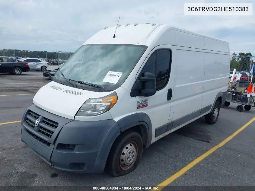 2017 Ram Promaster 2500 High Roof 159 Wb VIN: 3C6TRVDG2HE510383 Lot: 40504934