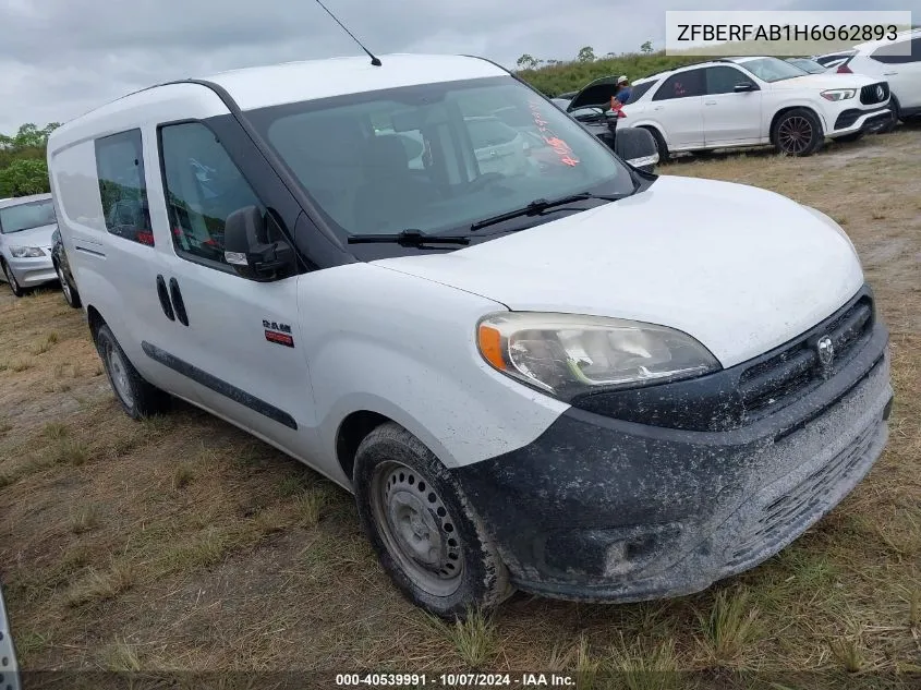 2017 Ram Promaster City Tradesman VIN: ZFBERFAB1H6G62893 Lot: 40539991