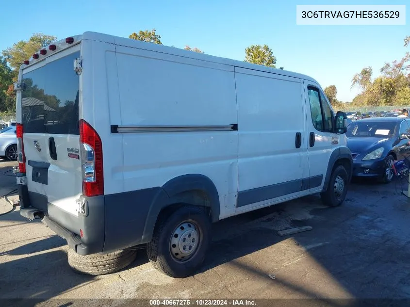 2017 Ram Promaster 1500 Low Roof 136 Wb VIN: 3C6TRVAG7HE536529 Lot: 40667275