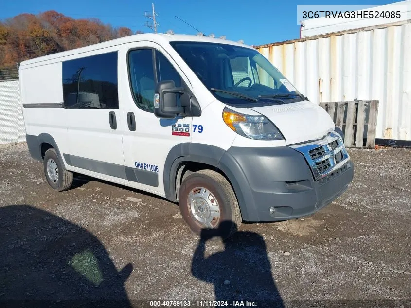 2017 Ram Promaster 1500 Low Roof 136 Wb VIN: 3C6TRVAG3HE524085 Lot: 40759133