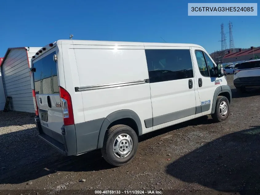 2017 Ram Promaster 1500 Low Roof 136 Wb VIN: 3C6TRVAG3HE524085 Lot: 40759133