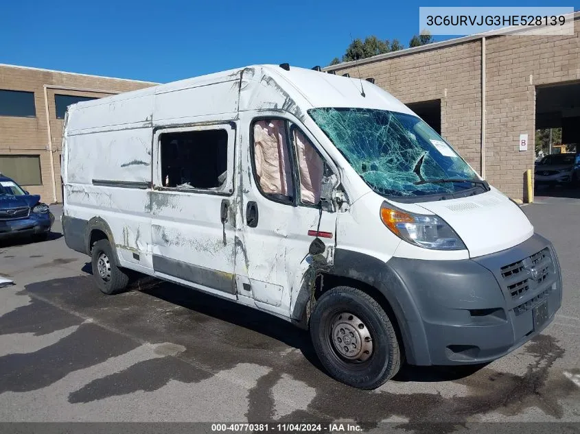 2017 Ram Promaster 3500 Cargo Van High Roof 159 Wb Ext VIN: 3C6URVJG3HE528139 Lot: 40770381