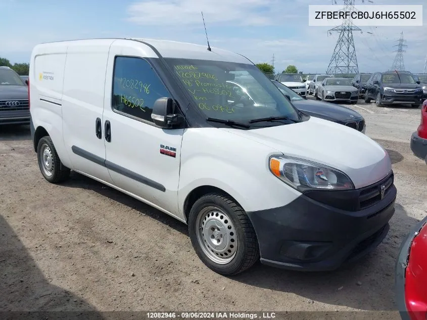 2018 Ram Promaster City St VIN: ZFBERFCB0J6H65502 Lot: 12082946