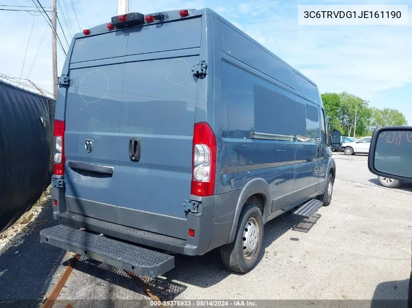 2018 Ram Promaster 2500 High Roof 159 Wb VIN: 3C6TRVDG1JE161190 Lot: 39375933