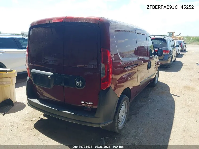 2018 Ram Promaster City Tradesman VIN: ZFBERFAB9J6H45252 Lot: 39733433