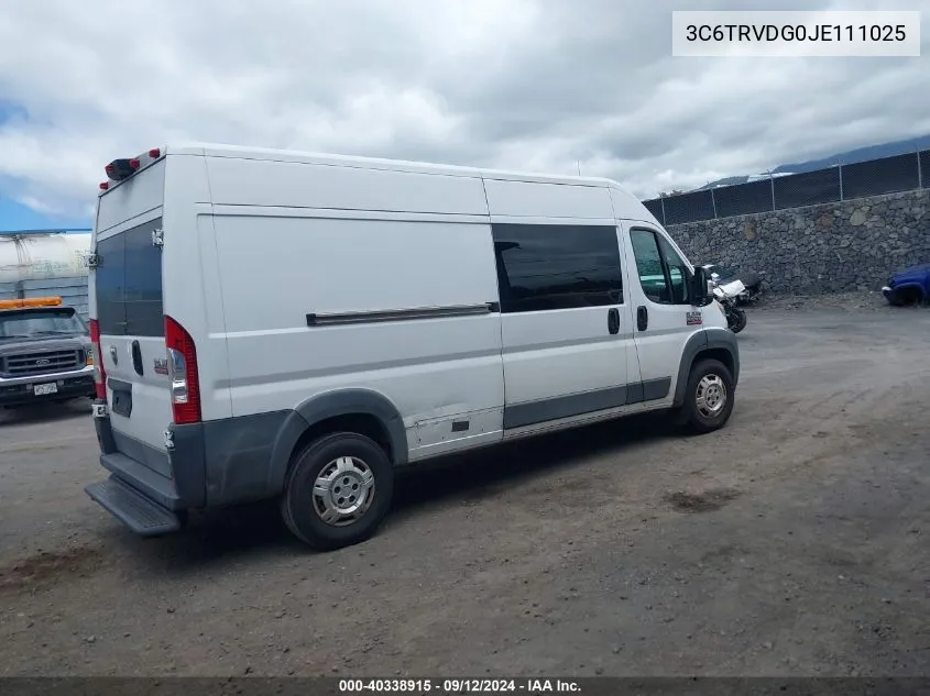 3C6TRVDG0JE111025 2018 Ram Promaster 2500 High Roof 159 Wb