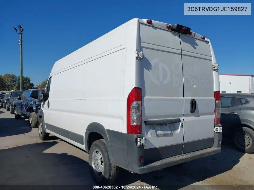 2018 Ram Promaster 2500 High Roof 159 Wb VIN: 3C6TRVDG1JE159827 Lot: 40628382