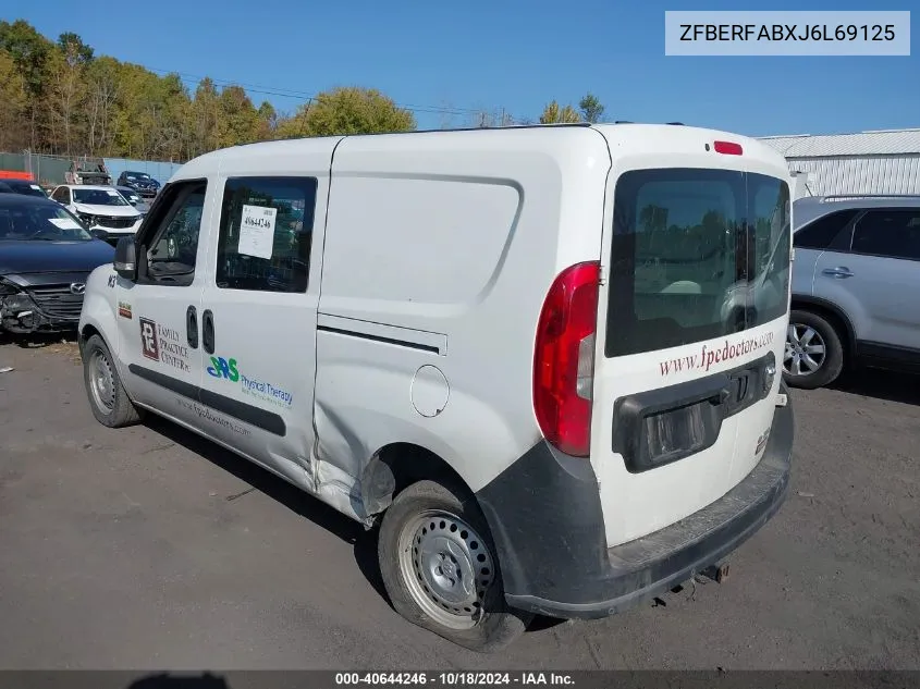 2018 Ram Promaster City Tradesman VIN: ZFBERFABXJ6L69125 Lot: 40644246