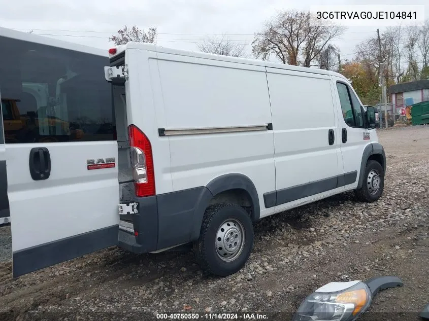 2018 Ram Promaster 1500 Low Roof 136 Wb VIN: 3C6TRVAG0JE104841 Lot: 40750550