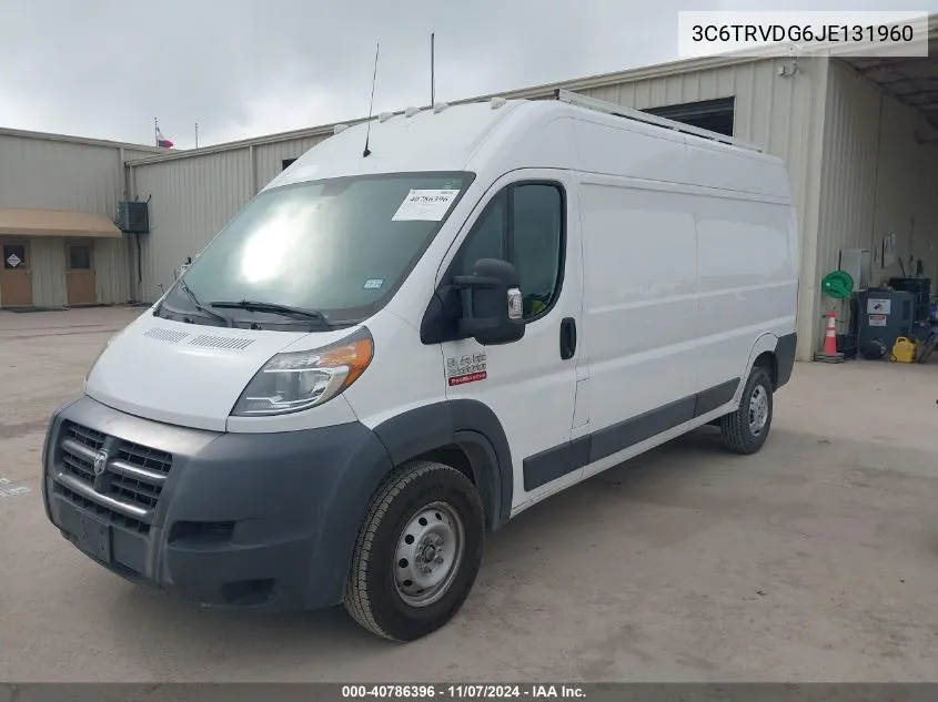 2018 Ram Promaster 2500 High Roof 159 Wb VIN: 3C6TRVDG6JE131960 Lot: 40786396