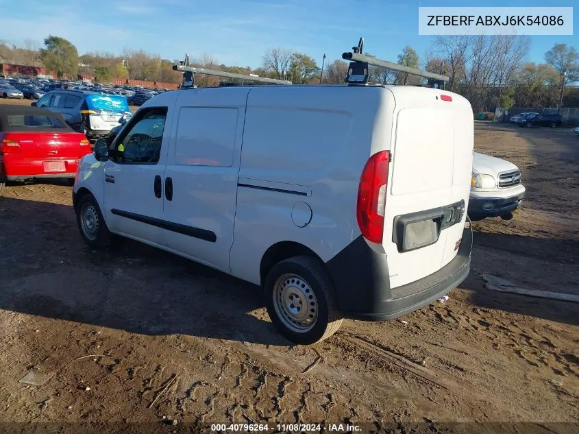 2018 Ram Promaster City Tradesman VIN: ZFBERFABXJ6K54086 Lot: 40796264