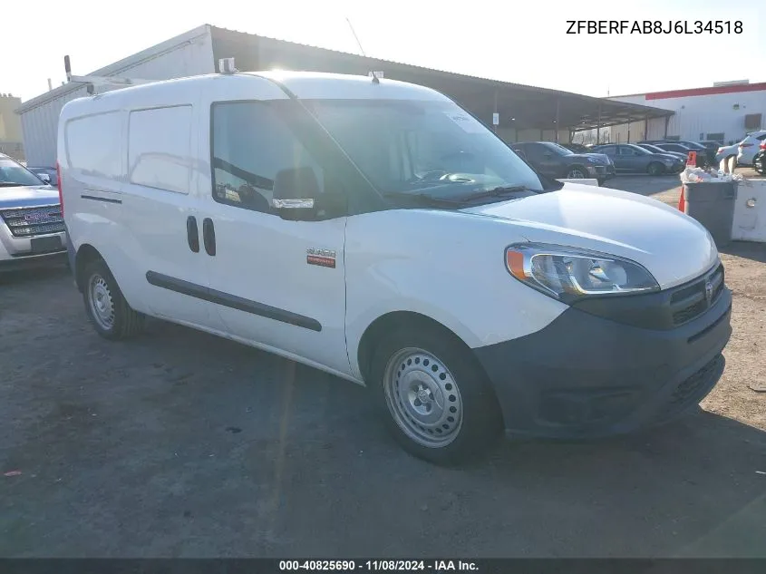 2018 Ram Promaster City Tradesman VIN: ZFBERFAB8J6L34518 Lot: 40825690