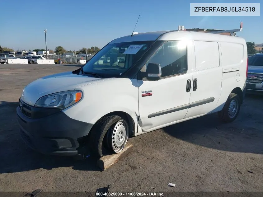 2018 Ram Promaster City Tradesman VIN: ZFBERFAB8J6L34518 Lot: 40825690