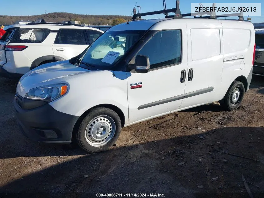 2018 Ram Promaster City Tradesman VIN: ZFBERFAB2J6J92618 Lot: 40858711