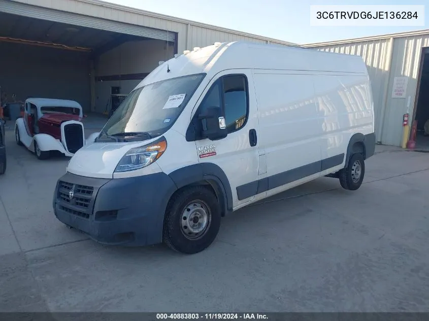 2018 Ram Promaster 2500 High Roof 159 Wb VIN: 3C6TRVDG6JE136284 Lot: 40883803