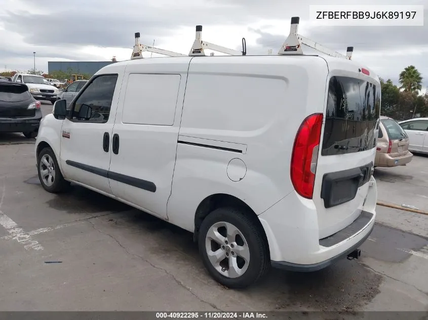 2018 Ram Promaster City Tradesman Slt VIN: ZFBERFBB9J6K89197 Lot: 40922295