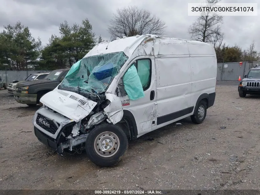 2019 Ram Promaster 2500 High Roof 136 Wb VIN: 3C6TRVCG0KE541074 Lot: 38924219