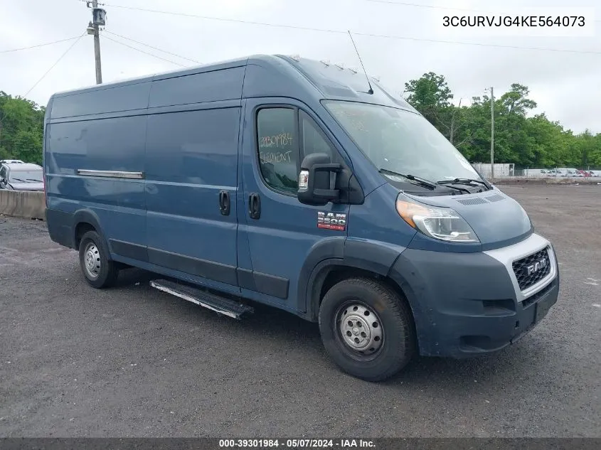 2019 Ram Promaster 3500 Cargo Van High Roof 159 Wb Ext VIN: 3C6URVJG4KE564073 Lot: 39301984