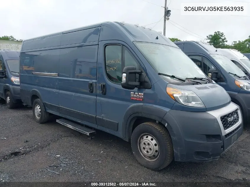 2019 Ram Promaster 3500 Cargo Van High Roof 159 Wb Ext VIN: 3C6URVJG5KE563935 Lot: 39312582