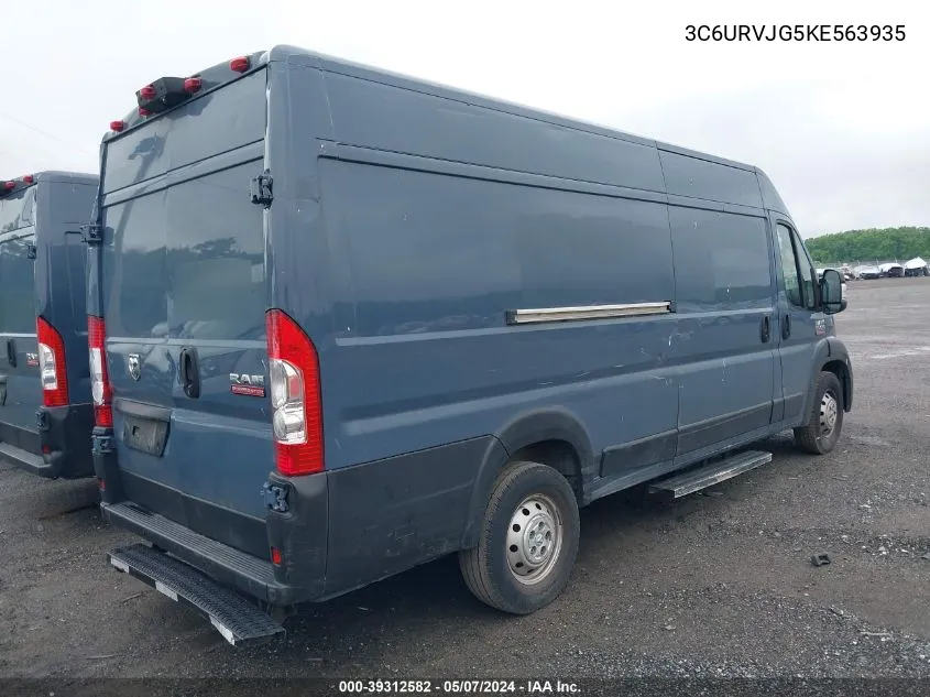 2019 Ram Promaster 3500 Cargo Van High Roof 159 Wb Ext VIN: 3C6URVJG5KE563935 Lot: 39312582