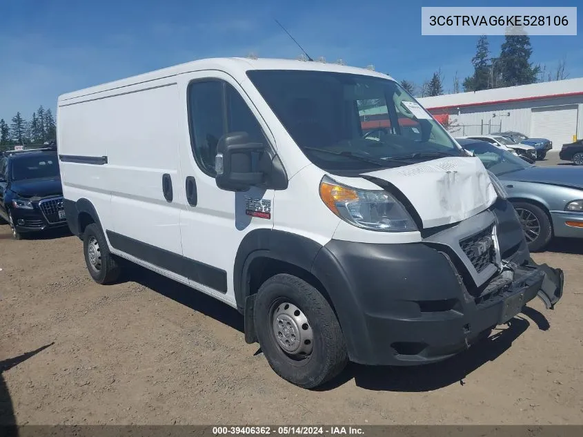 2019 Ram Promaster 1500 Low Roof 136 Wb VIN: 3C6TRVAG6KE528106 Lot: 39406362