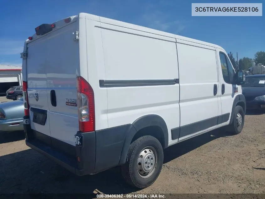 2019 Ram Promaster 1500 Low Roof 136 Wb VIN: 3C6TRVAG6KE528106 Lot: 39406362