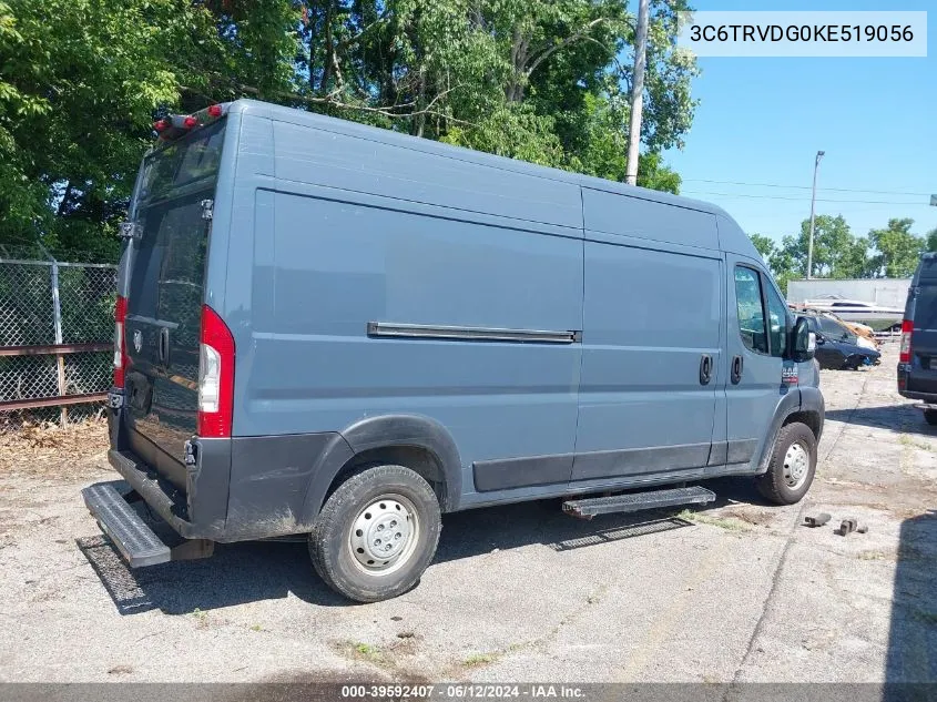 2019 Ram Promaster 2500 High Roof 159 Wb VIN: 3C6TRVDG0KE519056 Lot: 39592407