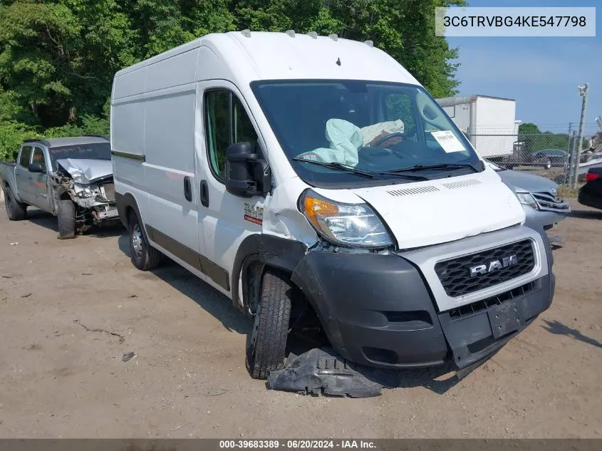 2019 Ram Promaster 1500 High Roof 136 Wb VIN: 3C6TRVBG4KE547798 Lot: 39683389