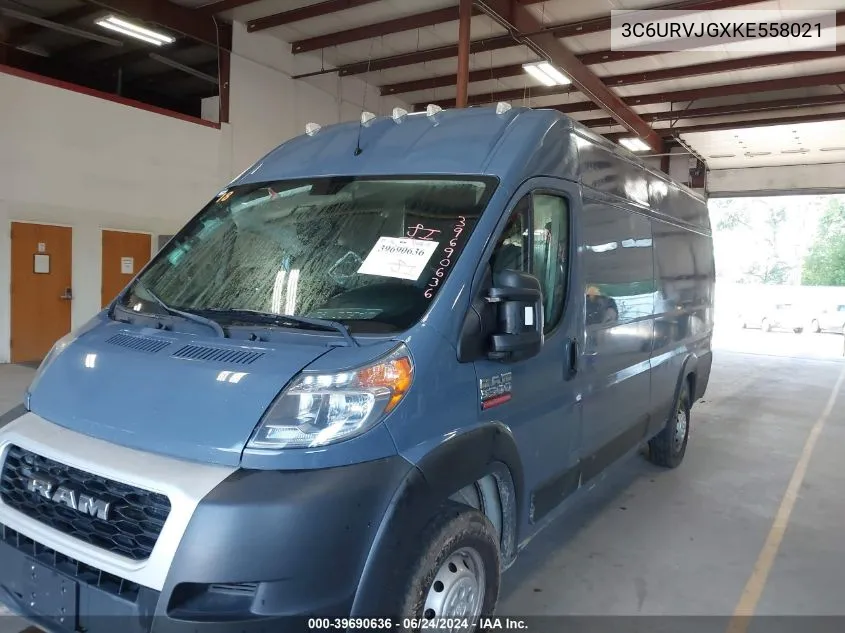 2019 Ram Promaster 3500 Cargo Van High Roof 159 Wb Ext VIN: 3C6URVJGXKE558021 Lot: 39690636