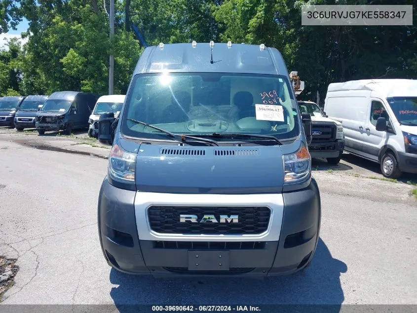 2019 Ram Promaster 3500 Cargo Van High Roof 159 Wb Ext VIN: 3C6URVJG7KE558347 Lot: 39690642