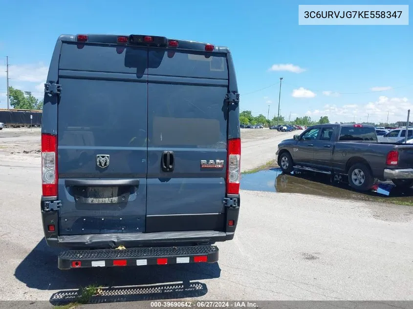 2019 Ram Promaster 3500 Cargo Van High Roof 159 Wb Ext VIN: 3C6URVJG7KE558347 Lot: 39690642