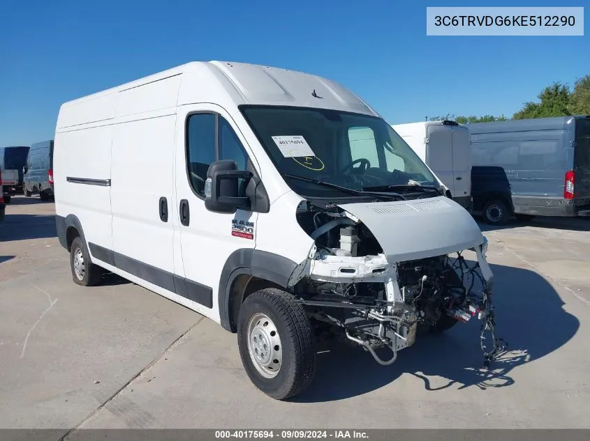 3C6TRVDG6KE512290 2019 Ram Promaster 2500 High Roof 159 Wb