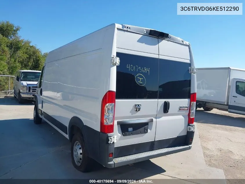 3C6TRVDG6KE512290 2019 Ram Promaster 2500 High Roof 159 Wb