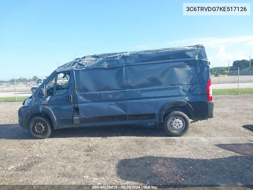 2019 Ram Promaster 2500 High Roof 159 Wb VIN: 3C6TRVDG7KE517126 Lot: 40230419