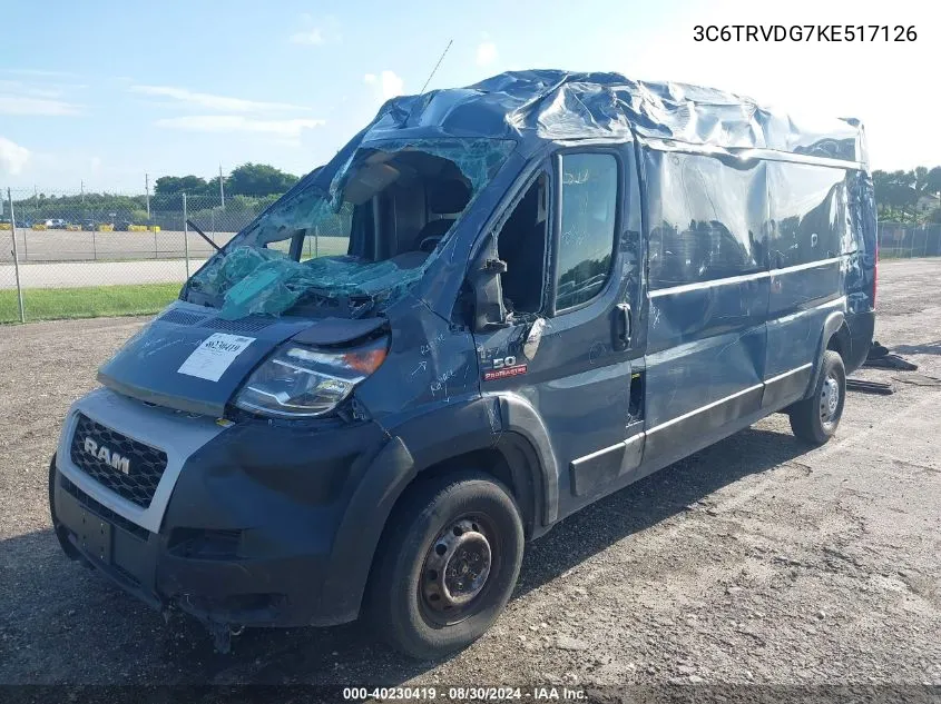 2019 Ram Promaster 2500 High Roof 159 Wb VIN: 3C6TRVDG7KE517126 Lot: 40230419