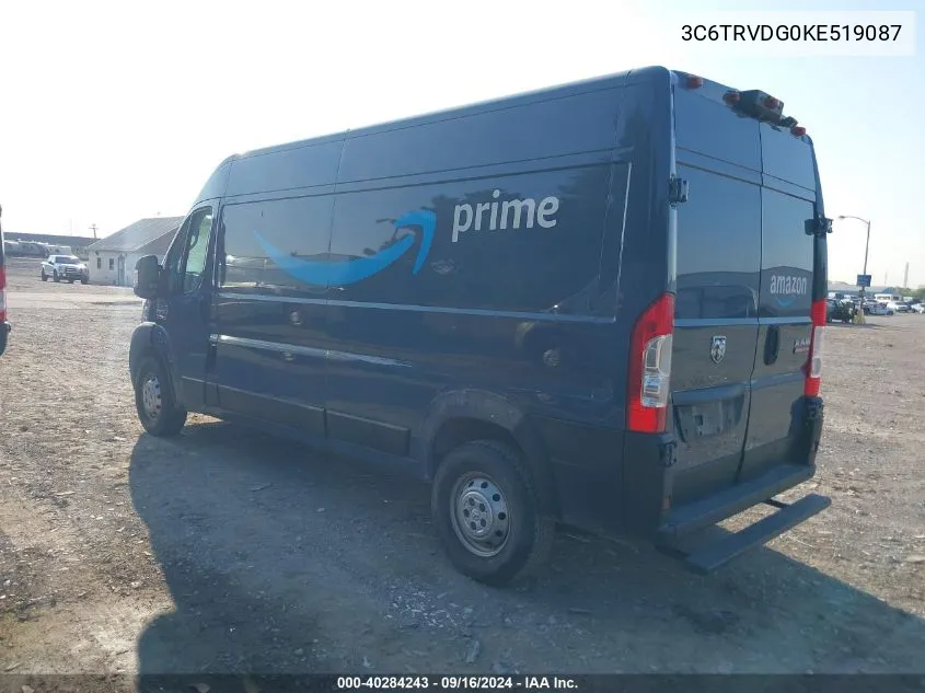 3C6TRVDG0KE519087 2019 Ram Promaster 2500 High Roof 159 Wb