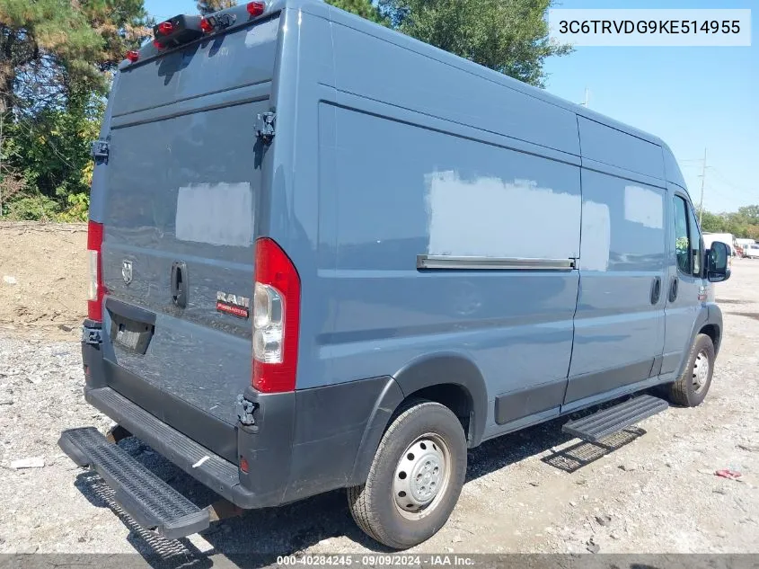 3C6TRVDG9KE514955 2019 Ram Promaster 2500 High Roof 159 Wb