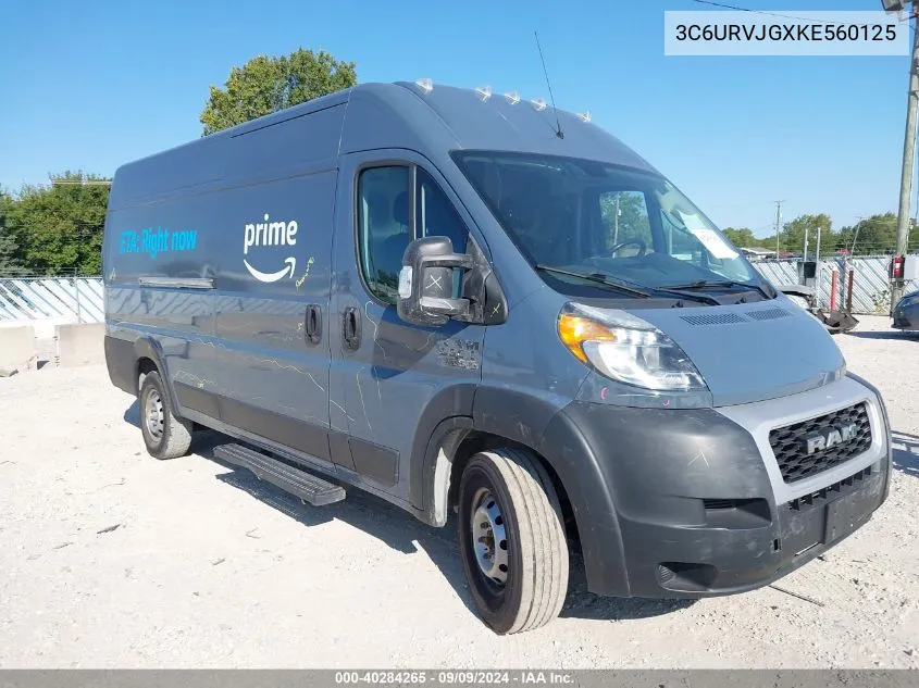 2019 Ram Promaster 3500 Cargo Van High Roof 159 Wb Ext VIN: 3C6URVJGXKE560125 Lot: 40284265