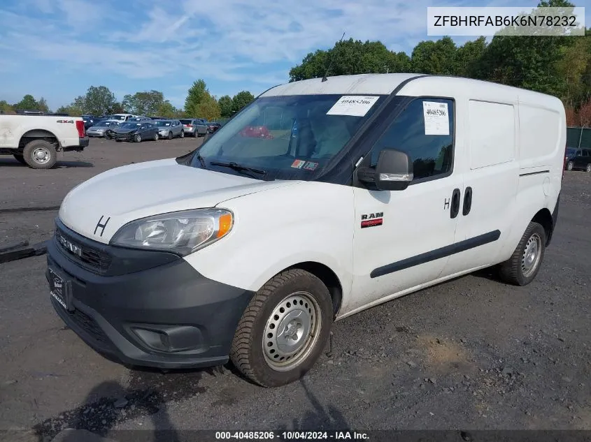 2019 Ram Promaster City Tradesman VIN: ZFBHRFAB6K6N78232 Lot: 40485206