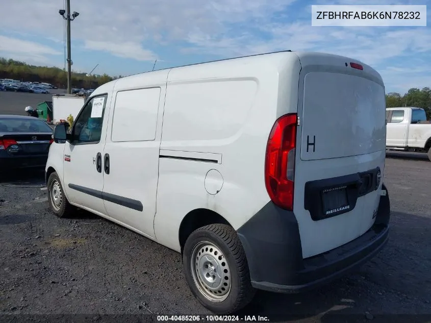 2019 Ram Promaster City Tradesman VIN: ZFBHRFAB6K6N78232 Lot: 40485206