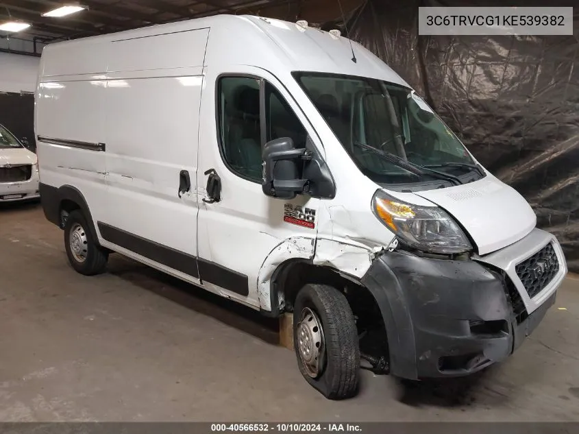 2019 Ram Promaster 2500 High Roof 136 Wb VIN: 3C6TRVCG1KE539382 Lot: 40566532