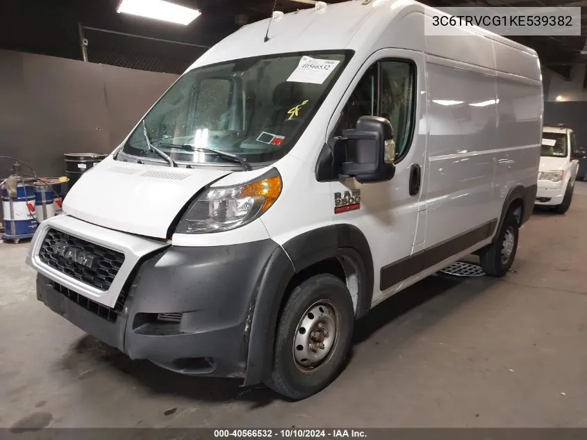 2019 Ram Promaster 2500 High Roof 136 Wb VIN: 3C6TRVCG1KE539382 Lot: 40566532