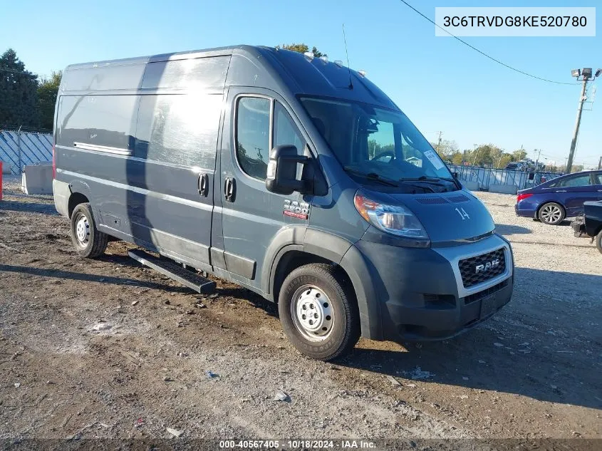 2019 Ram Promaster 2500 High Roof 159 Wb VIN: 3C6TRVDG8KE520780 Lot: 40567405