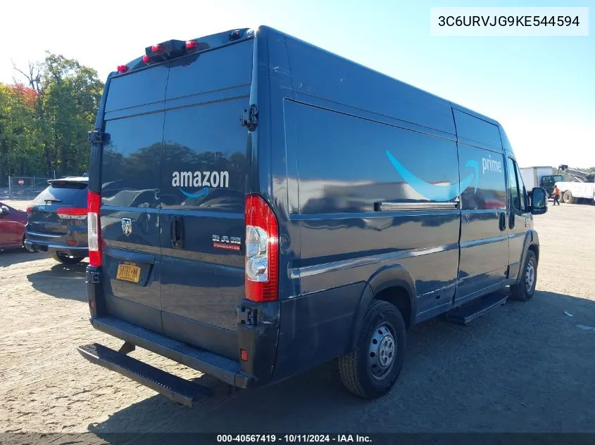 2019 Ram Promaster 3500 Cargo Van High Roof 159 Wb Ext VIN: 3C6URVJG9KE544594 Lot: 40567419