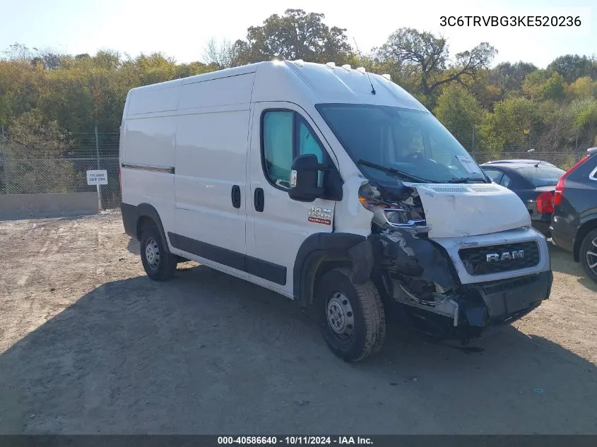 2019 Ram Promaster 1500 136 Wb VIN: 3C6TRVBG3KE520236 Lot: 40586640