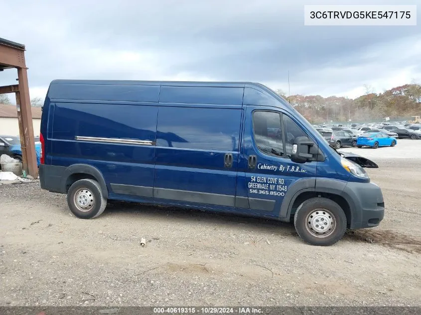 3C6TRVDG5KE547175 2019 Ram Promaster 2500 High Roof 159 Wb